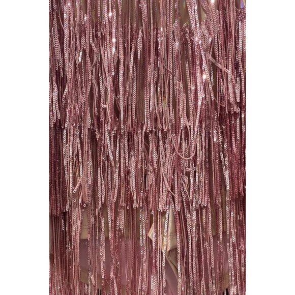 Bear Dance Fringe Sparkle Flapper Sleeveless Bodysuit Pink Size Medium NWT - Picture 5 of 5